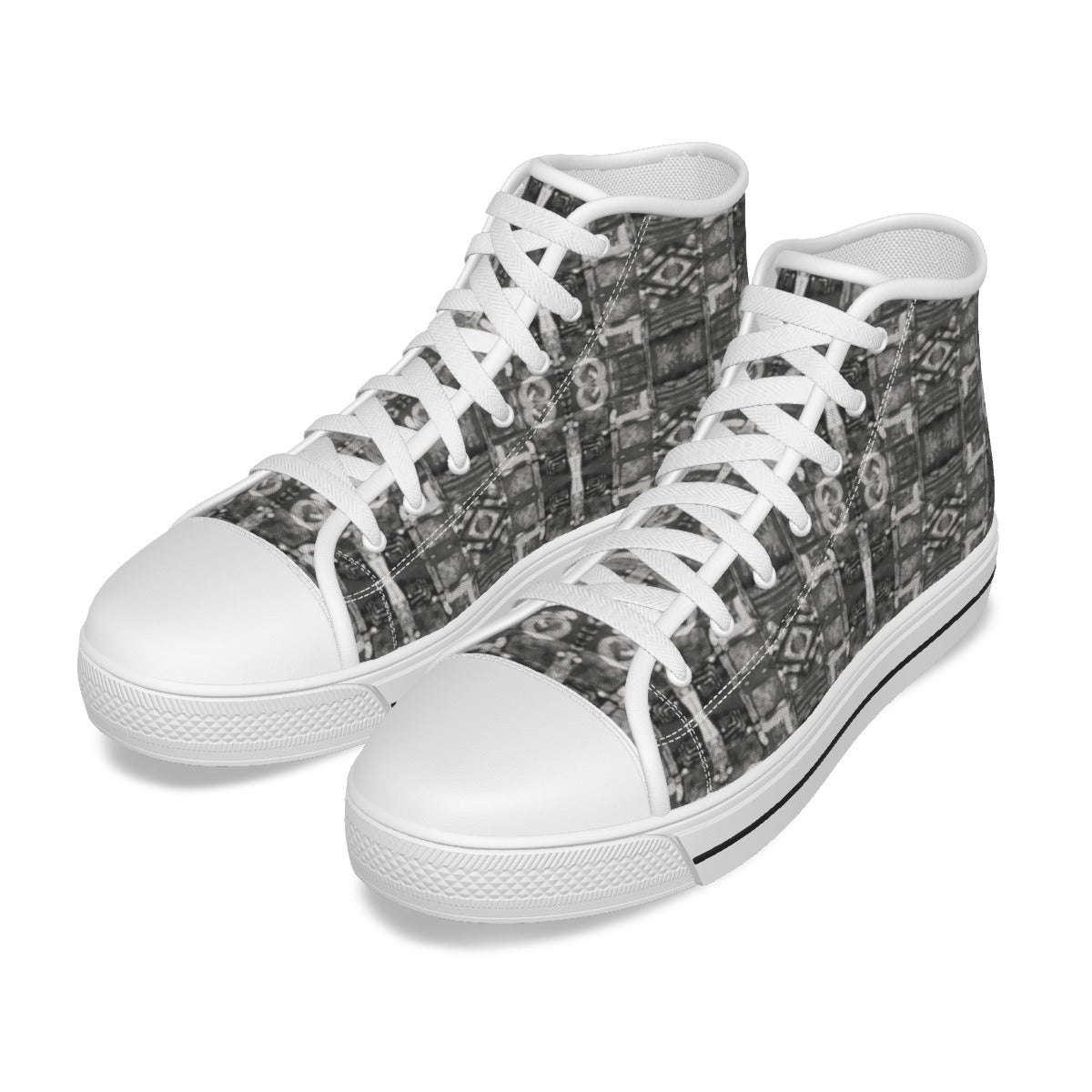 Devotees Pattern - Men's White Sole Canvas Shoes - Nutala Gallery