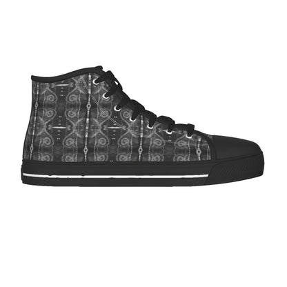 Neigbours Pattern Men's Black Sole Canvas Shoes - Nutala Gallery