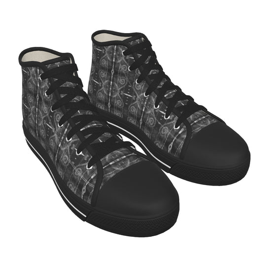 Neigbours Pattern Men's Black Sole Canvas Shoes - Nutala Gallery