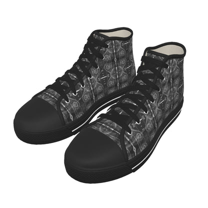 Neigbours Pattern Men's Black Sole Canvas Shoes - Nutala Gallery
